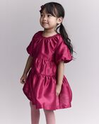 Toddler Girl Puff-Sleeve Tiered Party Dress - Pink, image 4 of 6 slides