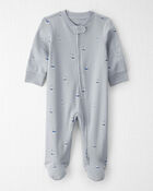 Baby Organic Cotton Sleep & Play Pajama in Sail Away, image 1 of 5 slides