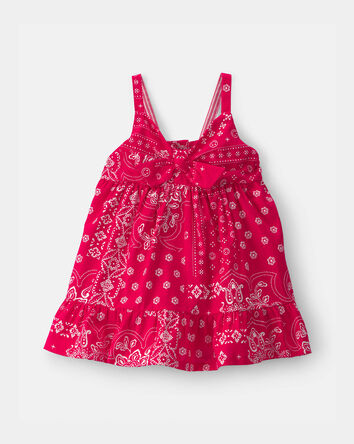 Baby Girl Bandana Sleeveless Dress - Red, 