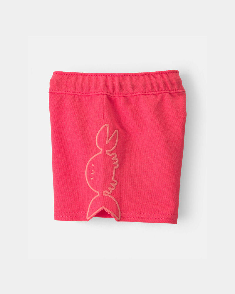 Baby Boy Crab French Terry Shorts - Coral, image 3 of 5 slides