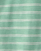 Baby Short-Sleeve Romper Made with Organic Cotton in Stripes, image 3 of 4 slides