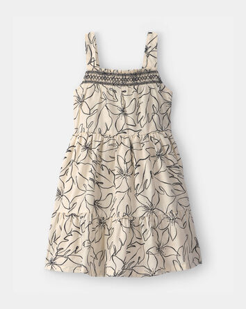 Toddler Girl Floral Sleeveless Dress - Black/Ivory, 