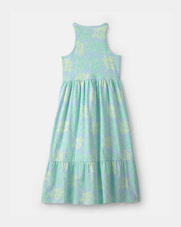 Girls Coral Reef Sleeveless Maxi Dress - Blue/Green, 