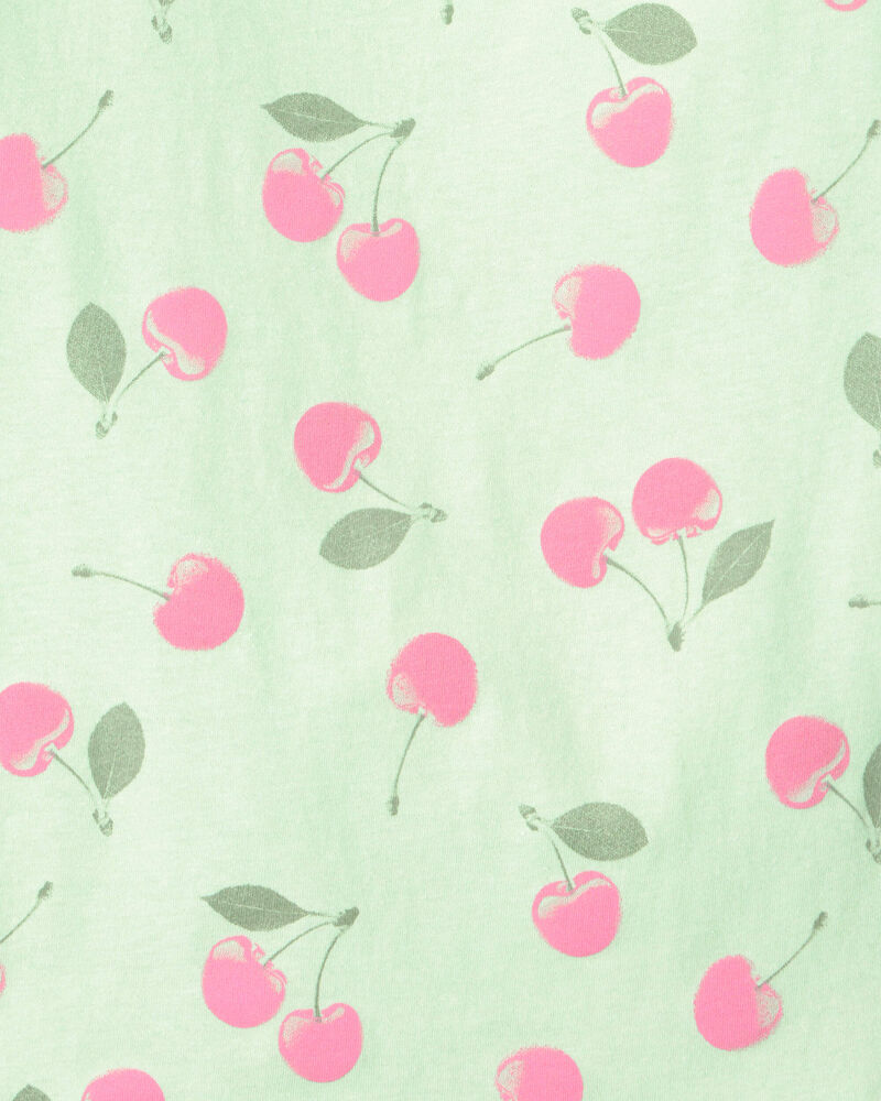 Girls Cherry Top - Green, image 2 of 3 slides