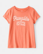 Girls Pumpkin Spice Short-Sleeve Graphic Tee - Orange, image 1 of 3 slides