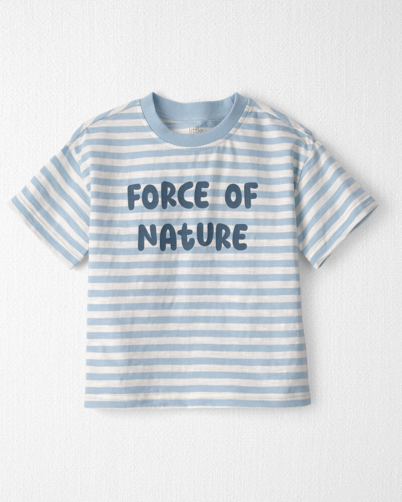 Toddler Organic Cotton 'Force of Nature' Tee in Stripes, image 1 of 4 slides