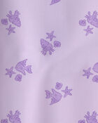 Baby Girl Sea Animal 1-Piece Rashguard Swimsuit - Purple, image 4 of 5 slides