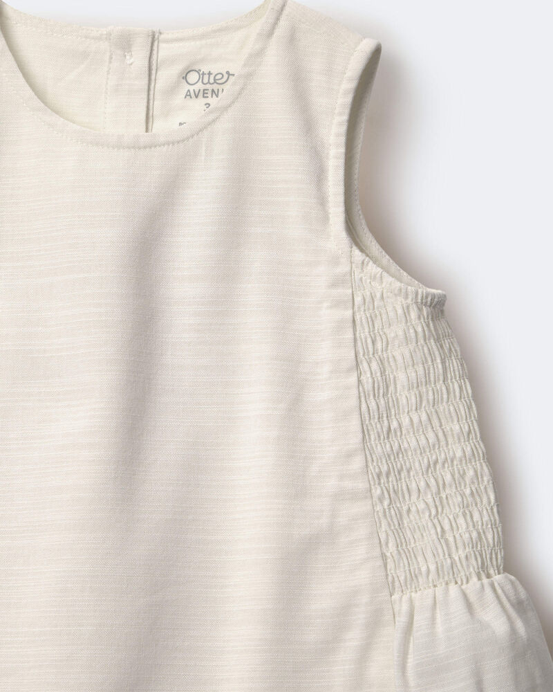 Toddler Girl Smocked Top - Cream, image 6 of 6 slides