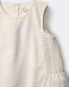 Toddler Girl Smocked Top - Cream, image 6 of 6 slides