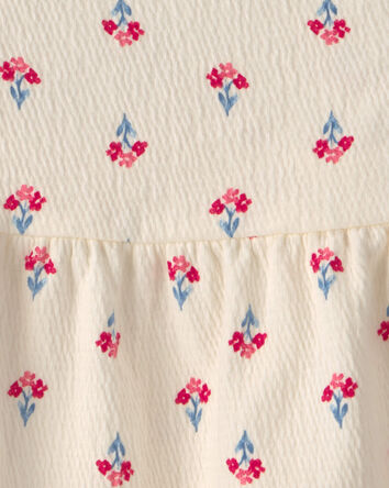 Girls Floral Tank Top - Ivory/Red, 
