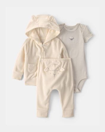 Baby 3-Piece Sheep Terry Layering Set - Ivory, 