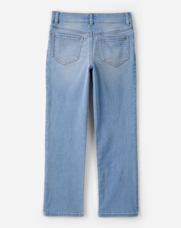 Girls Light Wash Denim Straight-Leg Jeans - Blue, 