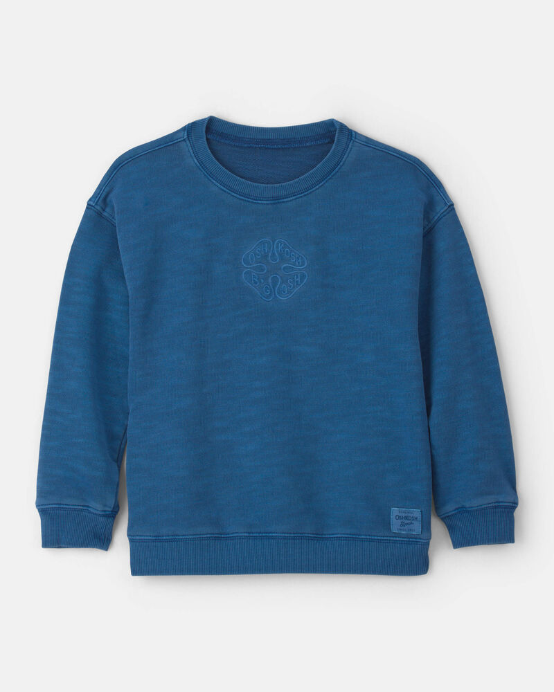 Toddler Boy OshKosh Logo French Terry Pullover Sweatshirt - Blue, image 1 of 3 slides