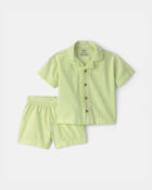 Baby Boy 2-Piece Top & Short Set - Green, image 1 of 3 slides