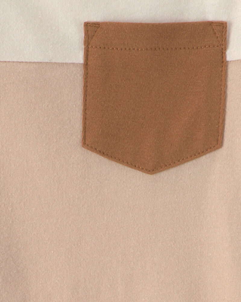 Baby Boy Color Block Short-Sleeve T-Shirt - Tan/Ivory, image 2 of 3 slides