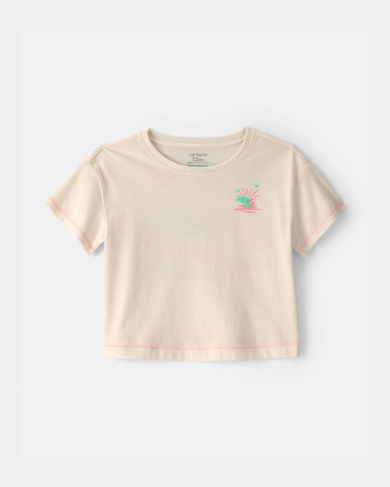 Baby Girl 'Where the Sun Never Sets' Graphic Tee - Cream, image 1 of 5 slides