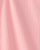 Baby Girl 'Little One' Rib Short-Sleeve Romper - Pink, image 3 of 4 slides