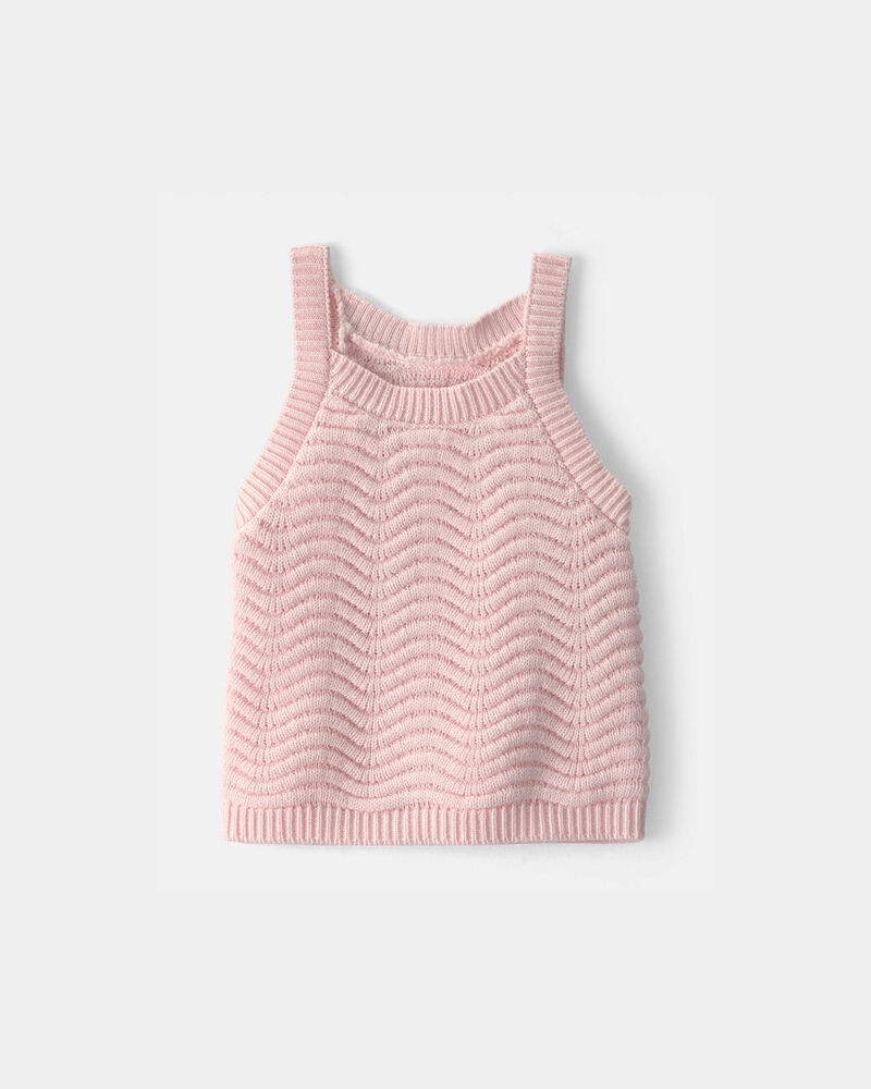 Baby Girl Sweater Knit Tank Top - Pink, image 1 of 3 slides