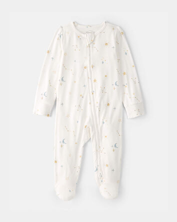 Baby Constellation 2-Way Zip PurelySoft Footie Sleep & Play Pajama - Cream, 