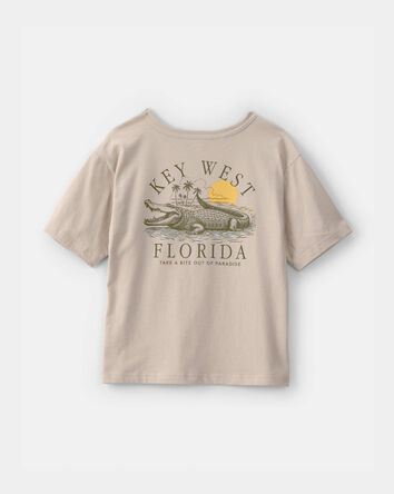 Boys Key West Graphic Tee - Beige, 