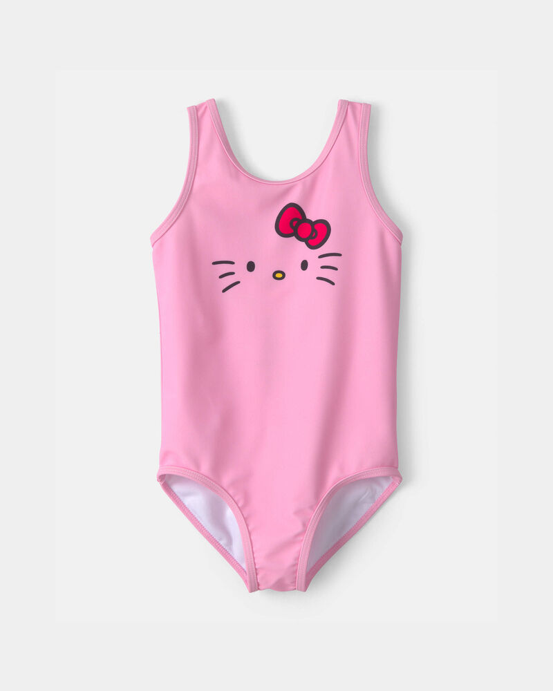Toddler Girl 1-Piece Hello Kitty&reg; Swimsuit - Pink, image 1 of 4 slides