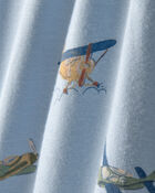 Baby Boy Plane 2-Way Zip PurelySoft Footie Sleep & Play Pajama - Blue, image 3 of 7 slides