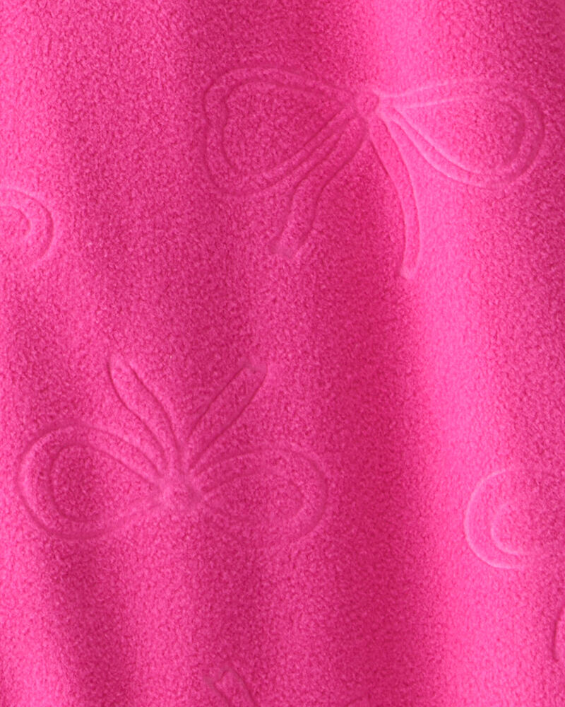 Toddler Girl Bow Loose Fit Long-Sleeve 1-Piece Pajamas - Pink, image 2 of 3 slides