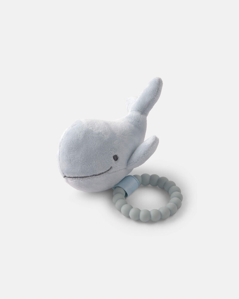 Whale Plush Teether - Blue, image 1 of 2 slides