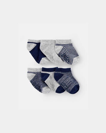 Toddler Boy 6-Pack No Show Socks - Grey/Navy, 