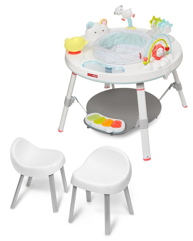 Silver Lining Cloud 3-in-1 Grow with Me Set with Activity Center & Toddler Chairs, image 1 of 7 slides