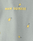 Baby Girl 'Main Squeeze' Lemon Short-Sleeve Romper - Green, image 3 of 4 slides