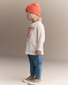Toddler 'Crispy Rice Bowl' Long-Sleeve Relaxed Graphic Tee - Cream, image 3 of 6 slides