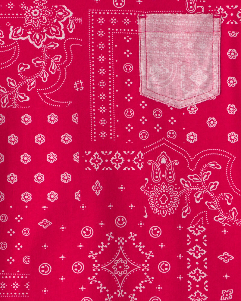 Boys Bandana Pocket Tee - Red, image 2 of 3 slides