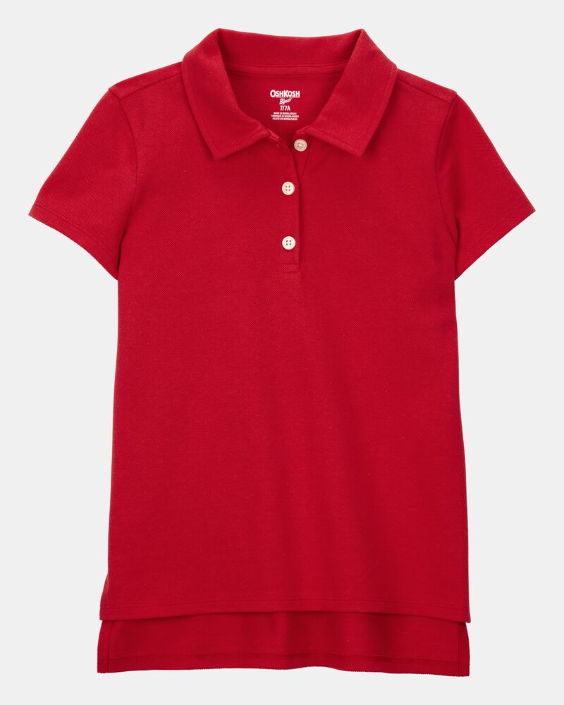Kid Pique Uniform Polo Shirt - Red, image 1 of 3 slides