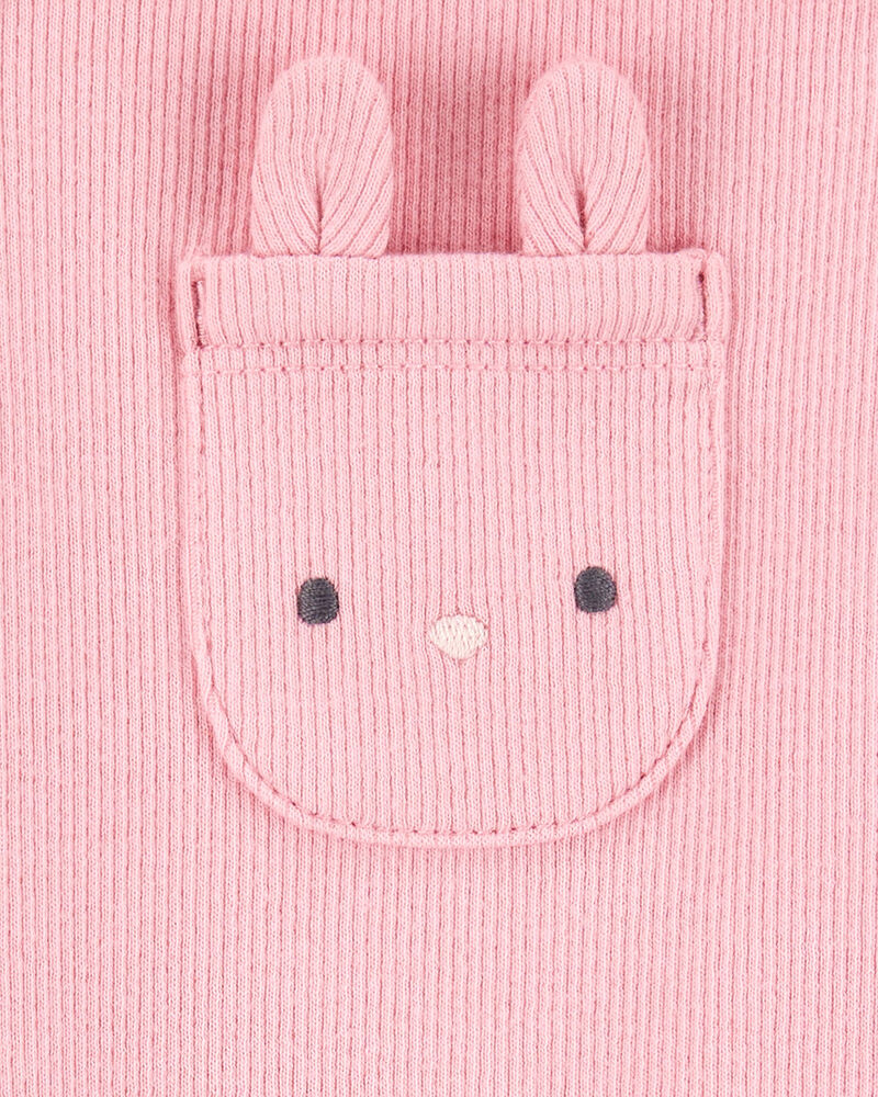 Baby Girl 2-Piece Floral Bunny Long-Sleeve Tee & Coverall Set - Pink, image 5 of 7 slides