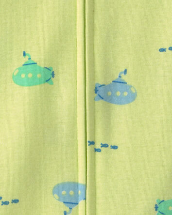 Baby Boy Submarine 100% Cotton 1-Piece Romper Pajama - Green, 