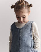 Toddler Girl Pointelle Long-Sleeve Top - Cream, image 6 of 7 slides