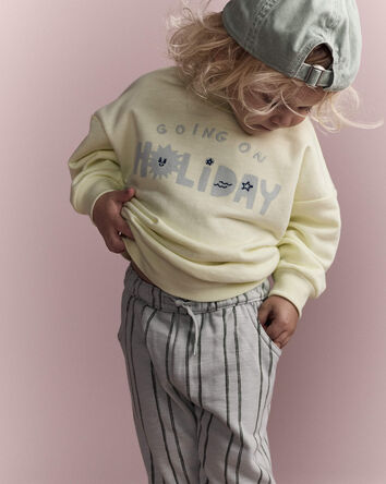 Toddler 'Going On Holiday' Dolman-Sleeve Sweatshirt - Yellow, 