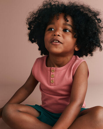 Toddler Boy Henley Tank - Rose, 