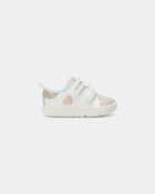 Baby Girl Every Step&reg; First Walker Heart Casual Shoes - White/Tan, image 2 of 6 slides
