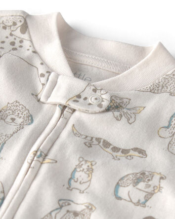 Baby Organic Cotton Sleep & Play Pajama in Pet Print, 