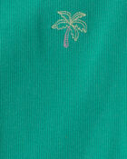 Girls Palm Tree Embroidered Tank Top - Green, image 2 of 3 slides