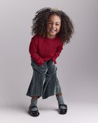 Toddler Girl Mock Neck Long-Sleeve Top - Red, image 5 of 6 slides
