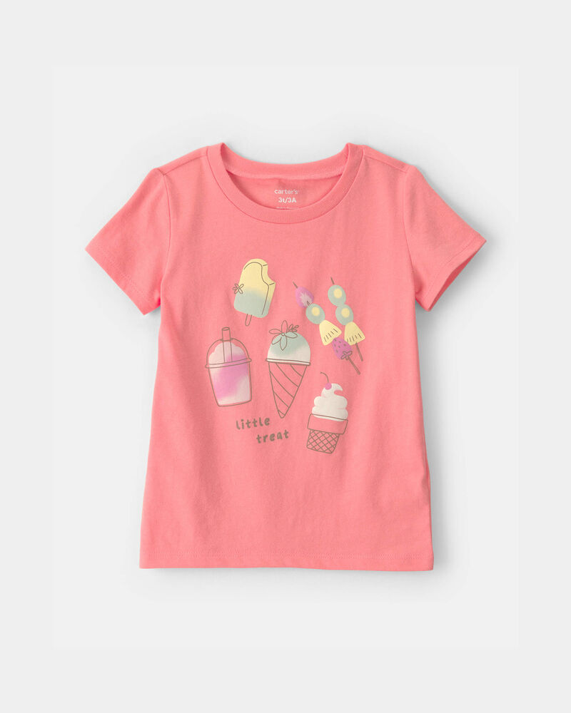 Toddler Girl Ice Cream Graphic Tee - Coral , image 1 of 3 slides