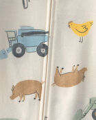 Baby Boy Farm 100% Cotton 1-Piece Pajama , image 3 of 4 slides