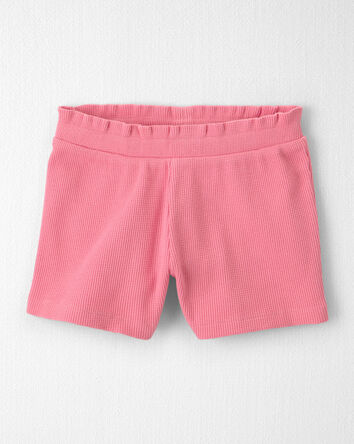 Toddler Girl 2-Piece Organic Cotton Waffle Knit Top & Short Set, 