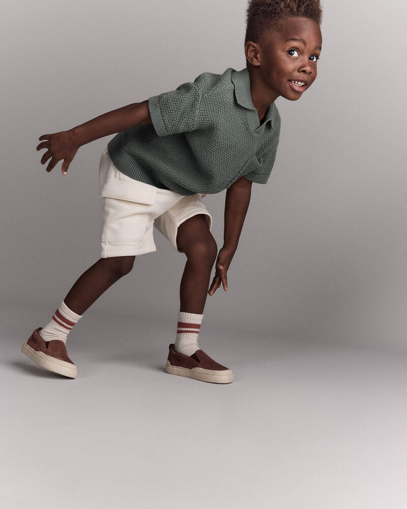 Toddler Boy Knit Polo with Pocket - Olive, image 4 of 6 slides