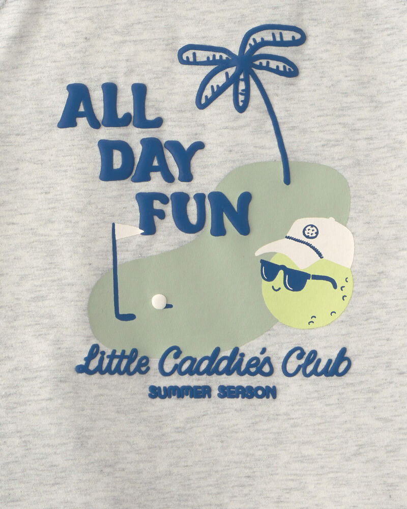 Toddler Boy 2-Piece 'All Day Fun' Golf Top & Short Set - Grey/Blue, image 4 of 5 slides