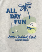 Toddler Boy 2-Piece 'All Day Fun' Golf Top & Short Set - Grey/Blue, image 4 of 5 slides