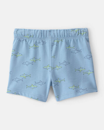 Toddler Boy Shark French Terry Shorts - Blue, 